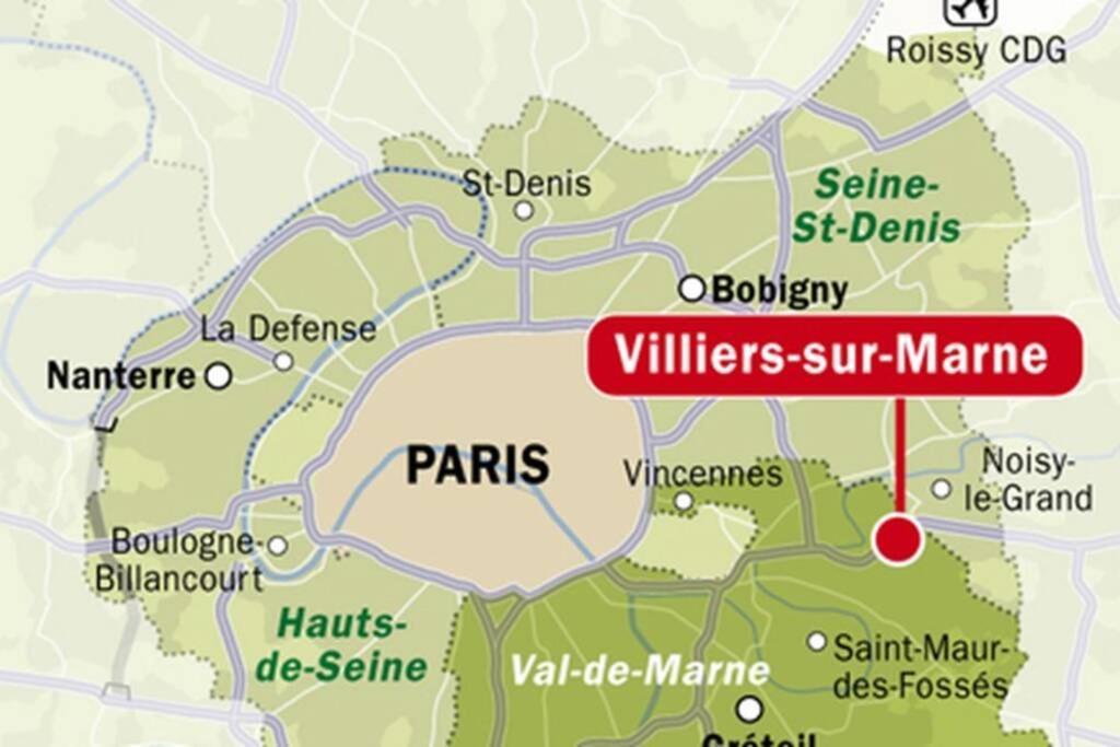 Logement cosy proche Paris et Disneyland Villiers-sur-Marne Extérieur photo